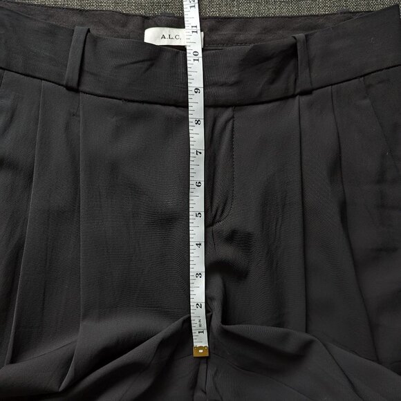 A.L.C. Benton Black Cropped Pleated Trouser Pants - Picture 8 of 13